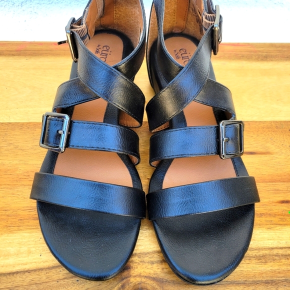Euro Soft Vegan Leather Wedge Sandals Size 6.5 - Picture 10 of 16
